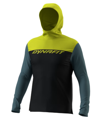 DYNAFIT TRAVERSE SUN HOODY M mikina 0911 black out golden lime
